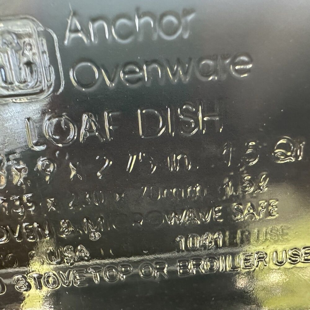 Anchor Ovenware Loaf Dish 1041 Baking Pan 5.25” x 9” x 2.75”   1.5 Qt USA - Picture 5 of 8